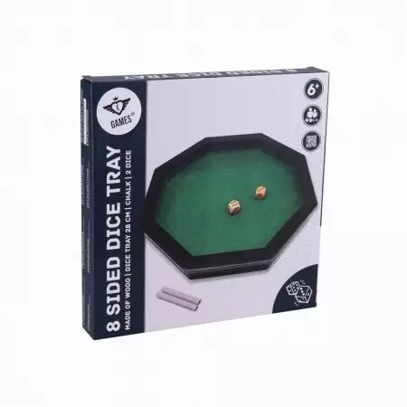 Piste de d&eacute;s octogonale bois 28cm 2d&egrave;s