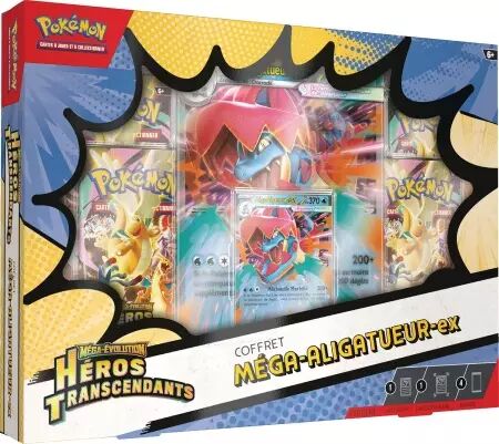 Pokemon Coffret M&eacute;ga Aligatueur ex (4 boosters) - Mega Evolution H&eacute;ros Transcendants (ME02.5)