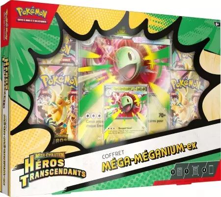 Pokemon Coffret M&eacute;ga Meganium ex (4 boosters) - Mega Evolution H&eacute;ros Transcendants (ME02.5)