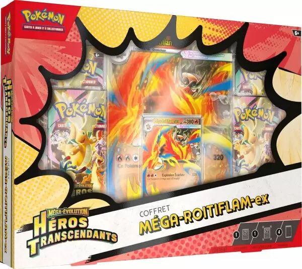 Pokemon Coffret M�ga Roitiflam ex (4 boosters) - Mega Evolution H�ros Transcendants (ME02.5)