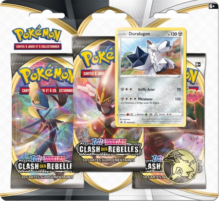 Pokémon EB02 : Clash des Rebelles - Pack 3 boosters Duralugon