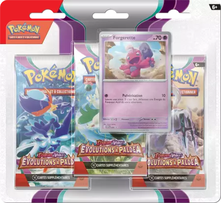 Pokemon EV02 : Tripack Écarlate Violet Évolution à Paldéa