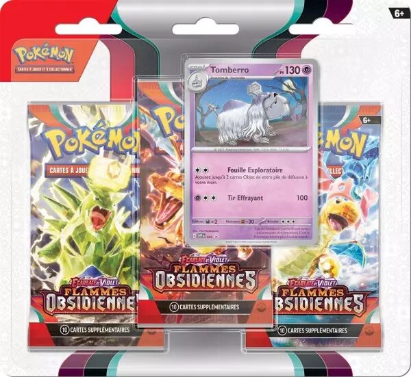 Pok�mon EV03 Flammes Obsidiennes : Pack 3 boosters - Tomberro