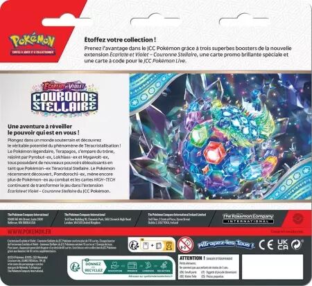Pokemon EV07 : Couronne Stellaire - Pack 3 boosters (Tripack)