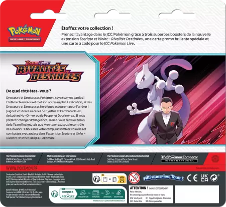 Pokemon EV10 : Pack 3 Boosters Rivalités Destinées (fr)