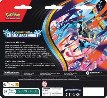 Pok&eacute;mon Mega Evolution : Chaos Ascendant (ME04) : Pack 3 Boosters (Tripack)