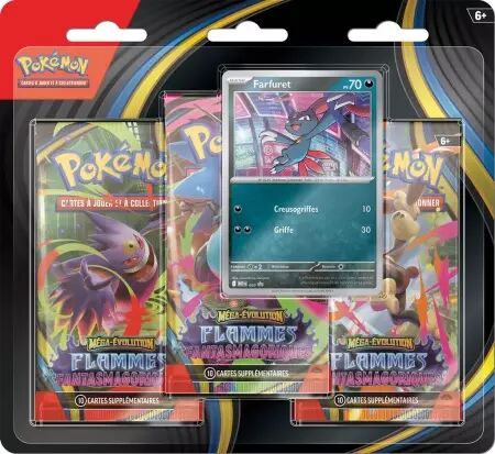 Pokémon Mega Evolution Flammes Fantasmagoriques (ME02) : Pack 3 boosters FR