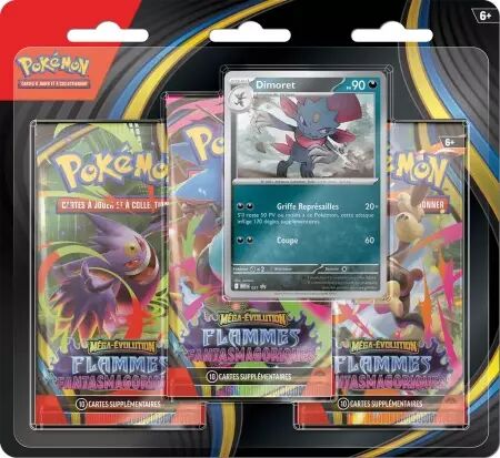Pokémon Mega Evolution Flammes Fantasmagoriques (ME02) : Pack 3 boosters FR