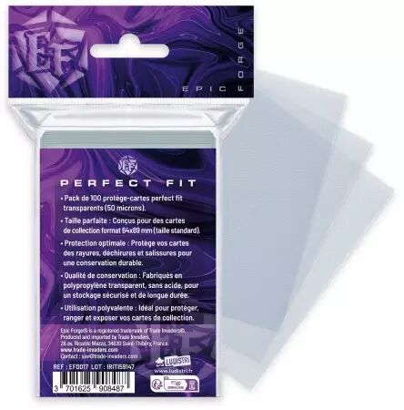 Prot&egrave;ge-cartes souples Perfect Fit (64*89 mm) x100 (50 microns) - Epic Forge