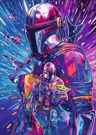 Puzzle 500 pi&egrave;ces format large � The Mandalorian - Ravensburger