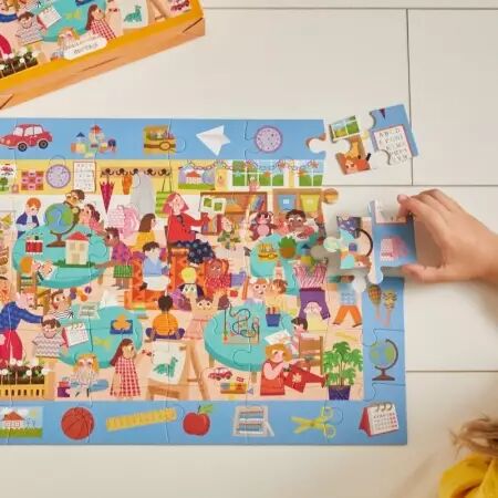 Puzzle Chercher et Trouver D\'&eacute;cole maternelle - Moritoys