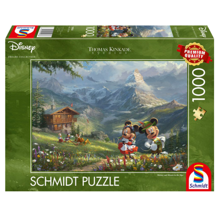 Puzzle Disney - Schmidt - Puzzle 1000 pièces - Mickey et Minie dans les Alpes
