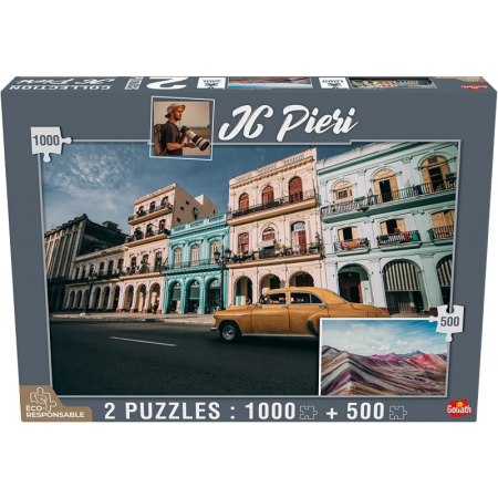 Puzzle JC Pieri - La Havane 1000 pcs & Rainbow Mountain 500pcs