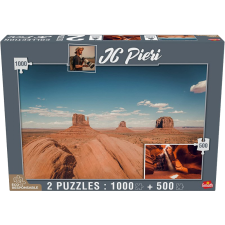 Puzzle JC Pieri - Monument Valley 1000 pcs & Antelope Canyon 500pcs