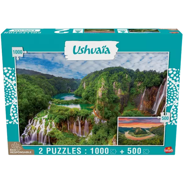 Puzzle Ushaia - Chutes de Plityice 1000 pcs & Lac Skadar 500pcs