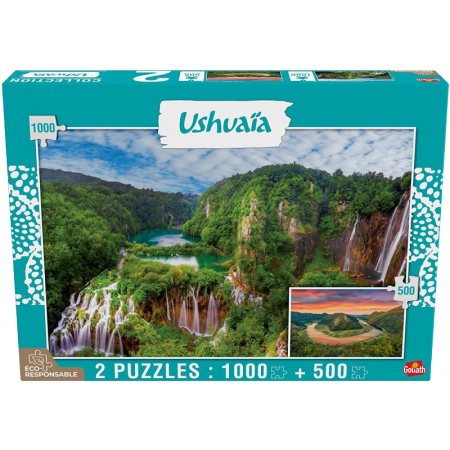 Puzzle Ushaia - Chutes de Plityice 1000 pcs & Lac Skadar 500pcs