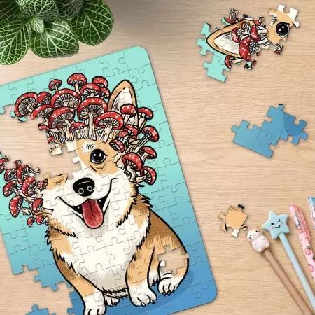 Puzzles Adultes 100 pi&egrave;ces - Corgi forestier - Ravensburger