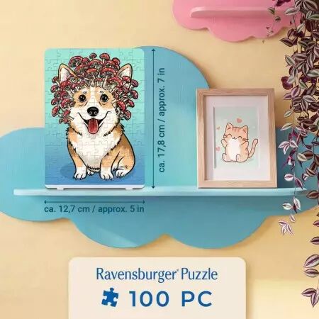 Puzzles Adultes 100 pi&egrave;ces - Corgi forestier - Ravensburger