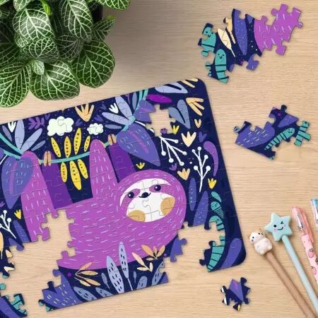 Puzzles Adultes 100 pi&egrave;ces - Paresseux violet - Ravensburger