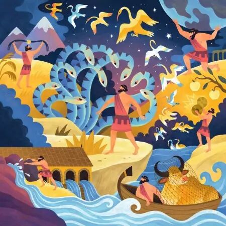 Puzzles Enfants 64 pi&egrave;ces - Les douze travaux d\'Hercule - Ravensburger