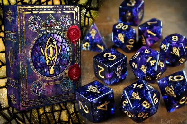 Seer�s Eye Elder Dice � Mythic Glass and Wax - set de d�s