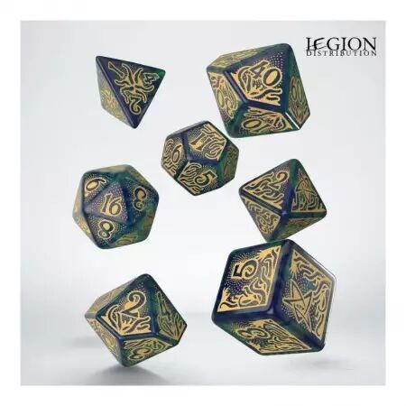 Set de D&eacute;s L\'Appel de Cthulhu - 7e &Eacute;dition Bleu-vert & Or