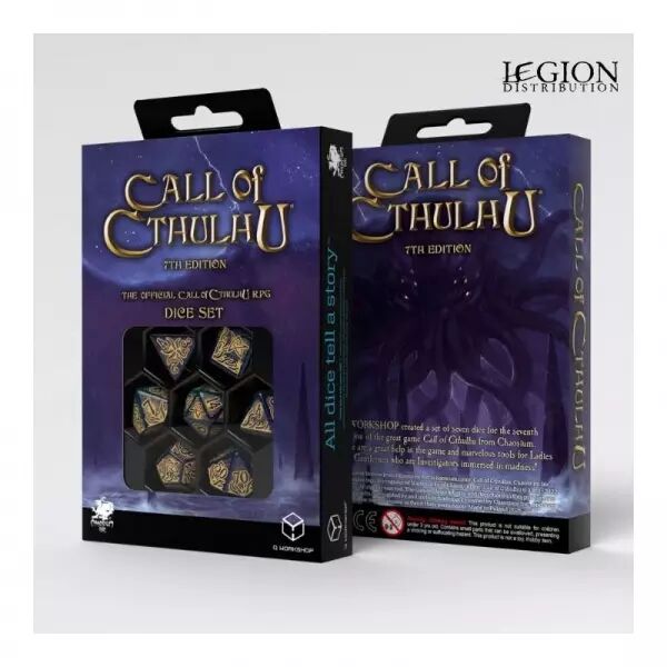 Set de D�s L\'Appel de Cthulhu - 7e �dition Bleu-vert & Or