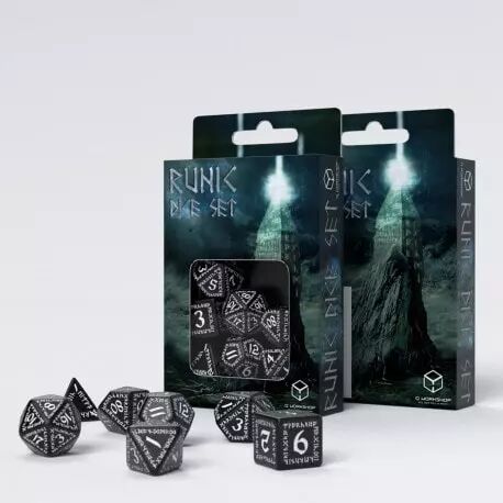 Set de d�s Runiques - Noir et Blanc