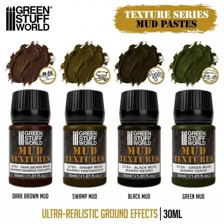 Set de textures boue 30ml (4 pots) - Green Stuff World