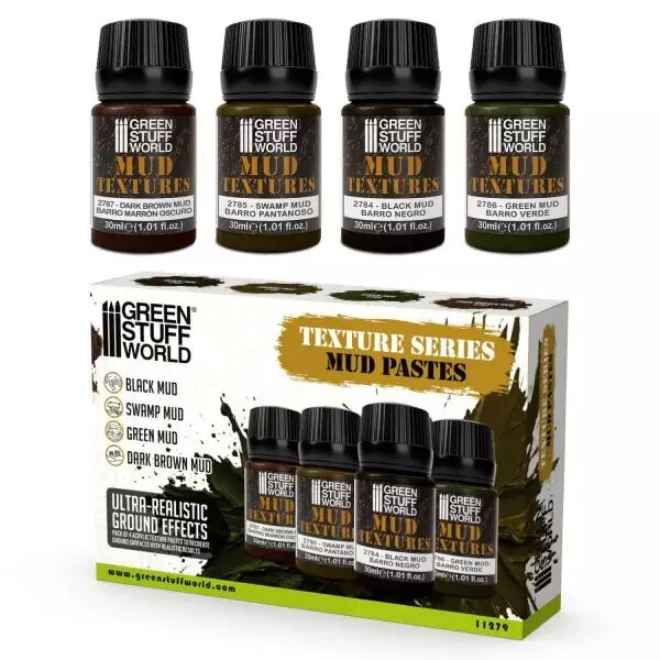 Set de textures boue 30ml (4 pots) - Green Stuff World