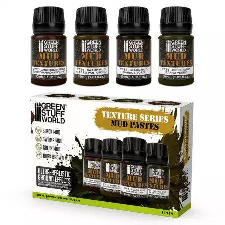 Set de textures boue 30ml (4 pots) - Green Stuff World
