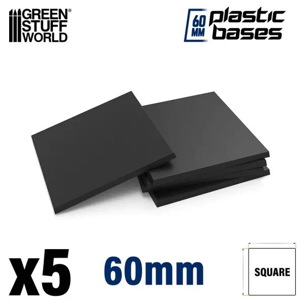 Socles en plastique noir - Carr� 60 mm (pack de 5)  - Green Stuff World