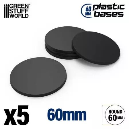 Socles Plastiques ROND 60 mm Noir - Green Stuff World