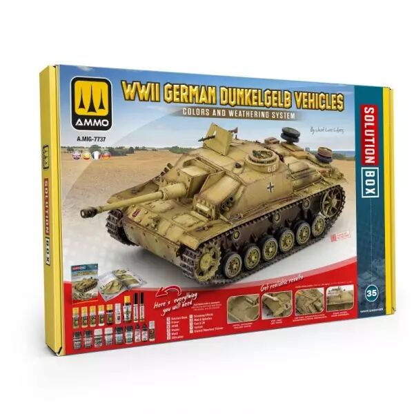 SOLUTION BOX 35 - WWII German Dunkelgelb Vehicles (Multilingual)   - Mig Jimenez
