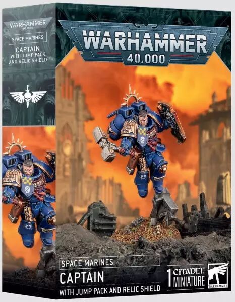 Space Marines : Capitaine avec R�acteur Dorsal et Bouclier Relique - Warhammer 40k - Games Workshop