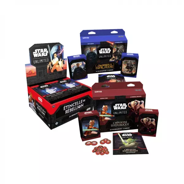 Star Wars Unlimited : Pack Padawan - Kit d�marrage (set 2 et 3) + Display set 1