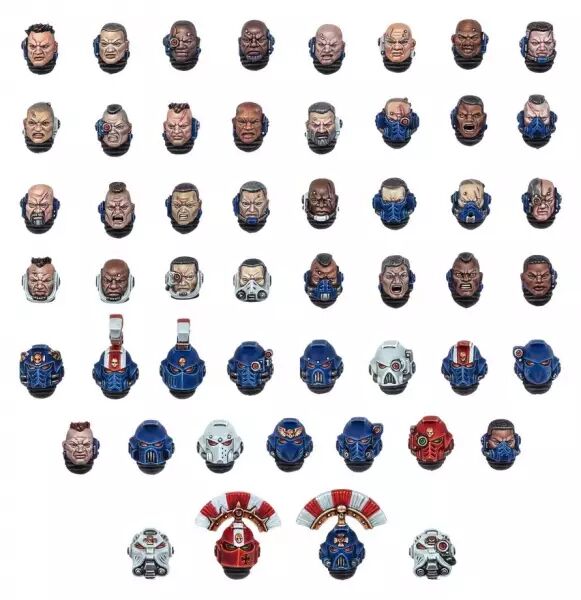 T�tes de Space Marines (Space Marines Heads) - Warhammer 40k