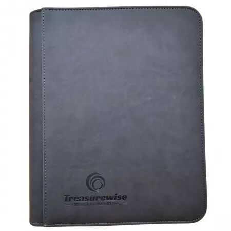 TreasureWise - WiseGuard Mini Zip Toploader Binder 4 cases - 112 cartes - Noir