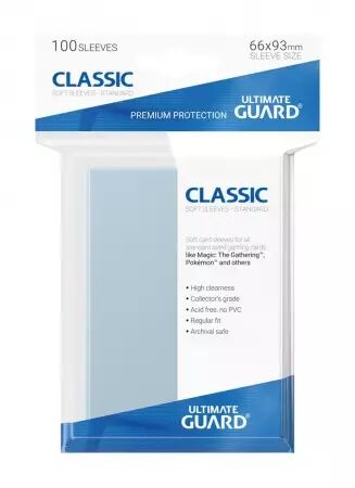 Ultimate Guard - 100 pochettes Classic Soft Sleeves taille standard Transparent