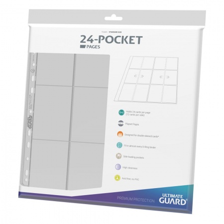 Ultimate Guard 24-Pocket QuadRow Pages Side-Loading Transparent (10 pages)
