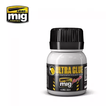 Ultra Glue - For Etch.Clear Parts & More (Acrylic Waterbase Glue)  - Mig Jimenez