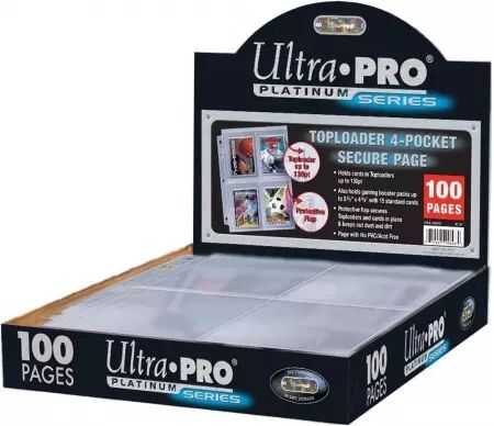Ultra Pro - 100 feuilles de classeur : Secure Platinum 4 cases pour Toploader