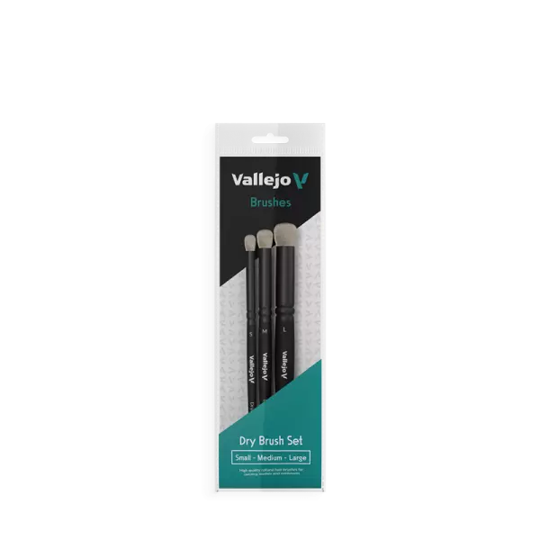 Vallejo Dry Brush Set - Natural Hair (S, M et L) - B07990