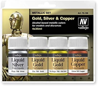 Vallejo Metallic Set - Gold, Silver & Copper (4x35ml) 