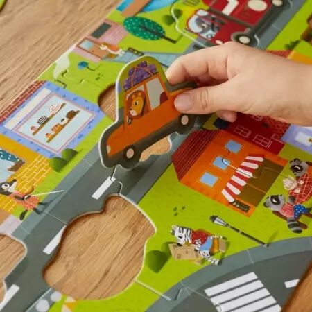 Vehicles Adventure Puzzle in Eco-friendly Cityscape - Moritoys