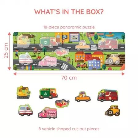 Vehicles Adventure Puzzle in Eco-friendly Cityscape - Moritoys
